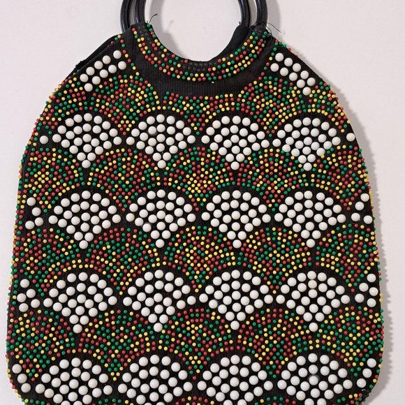 Vintage Multi-Colored Beaded Hobo Bag